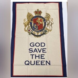 Royal Collection Trust God Save the Queen Elizabeth II Tea Towel Crest 2022 New